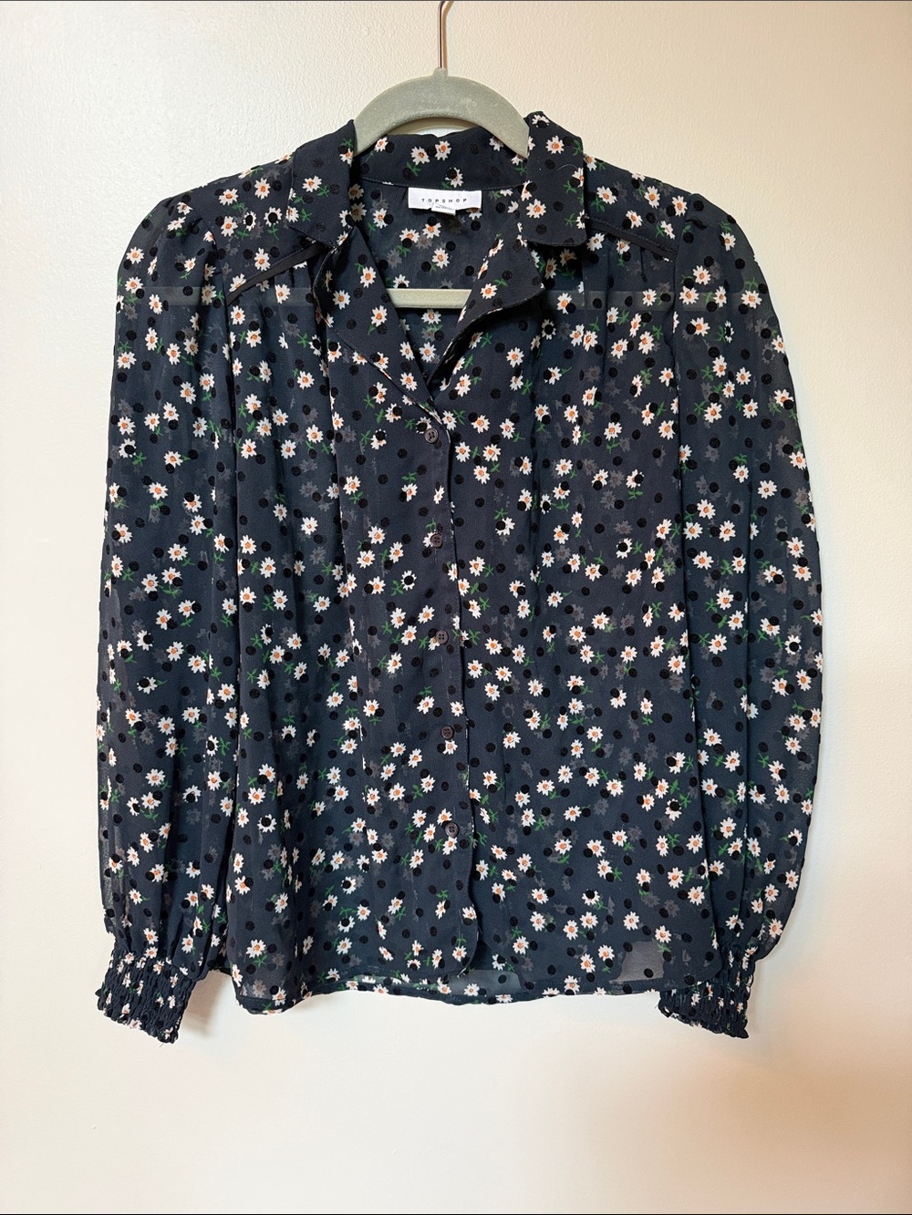 Topshop Button-Front Daisy Blouse